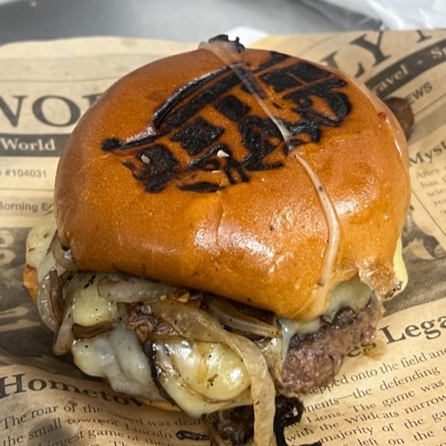 Ballfield Bacon Cheddar Burger.